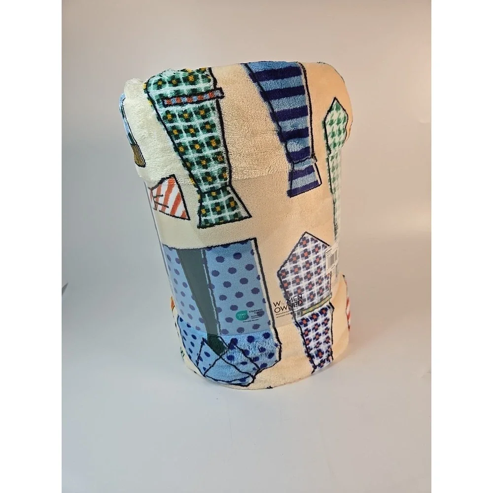 The Big One Men's Ties Neckties Print Plush‎ Fleece Throw Blanket 5'x6' Dad Gift